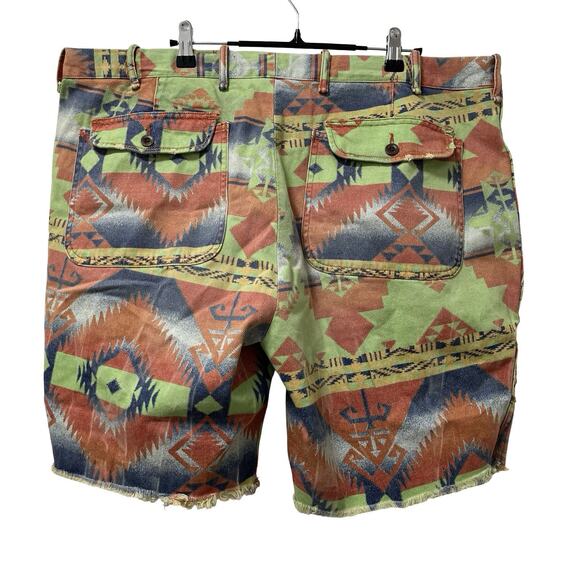 Polo Ralph Lauren Mens Aztec Print Raw Hem Shorts Size‎ 42 Colorful Southwestern - Picture 2 of 9